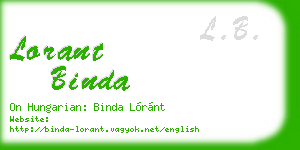 lorant binda business card